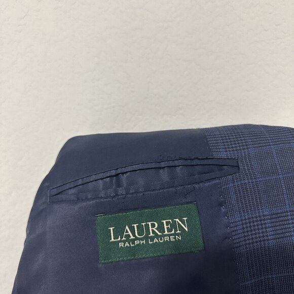 Lauren Ralph Lauren Single Breasted Mens Blazer Sports Coat 38R? Blue Plaid Work - Picture 12 of 12